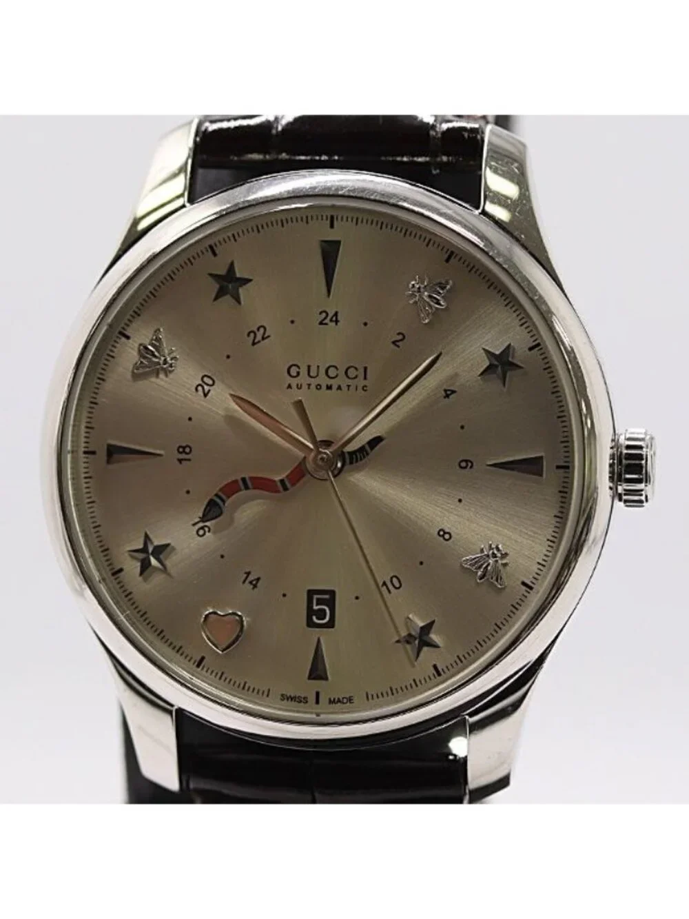 Gucci And 126.3 Automatic Winding Date Silver Dial Watch